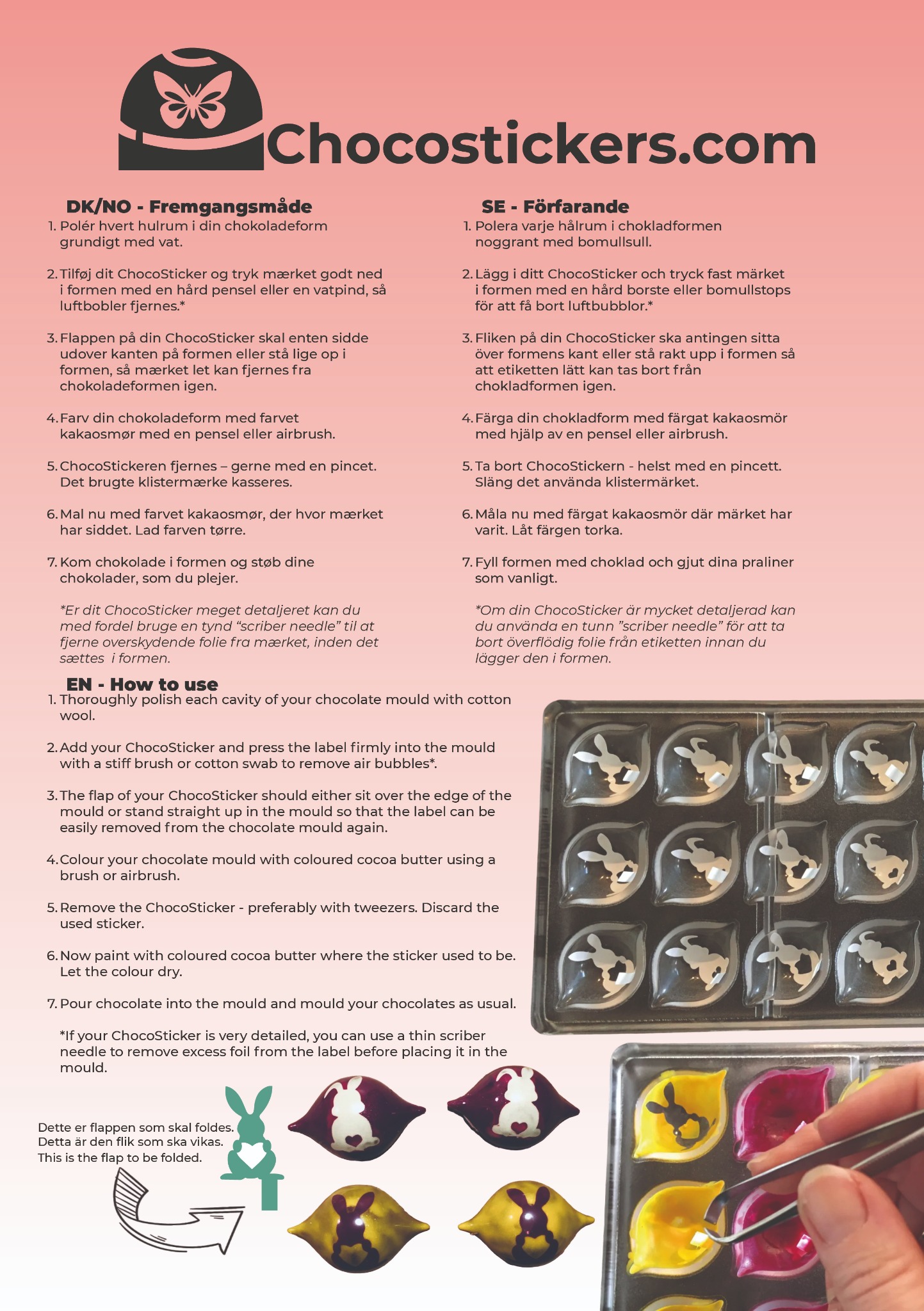 ChocoStickers – fremgangsmåde